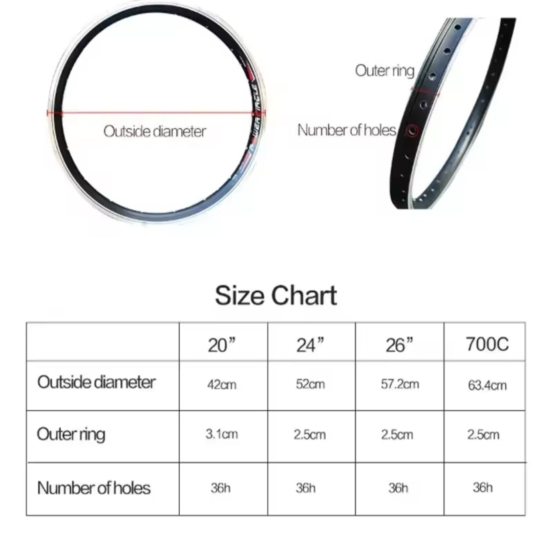 29" x 1.95" Wheel Rim