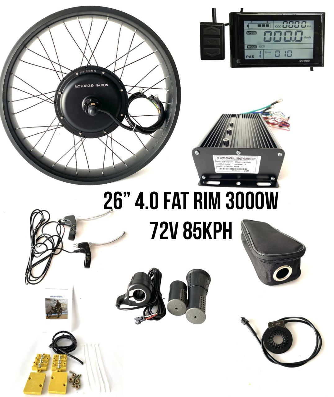 26'' x 4'' 3000w  Fat Rear Wheel  Kit (170mm or 190mm Dropout)