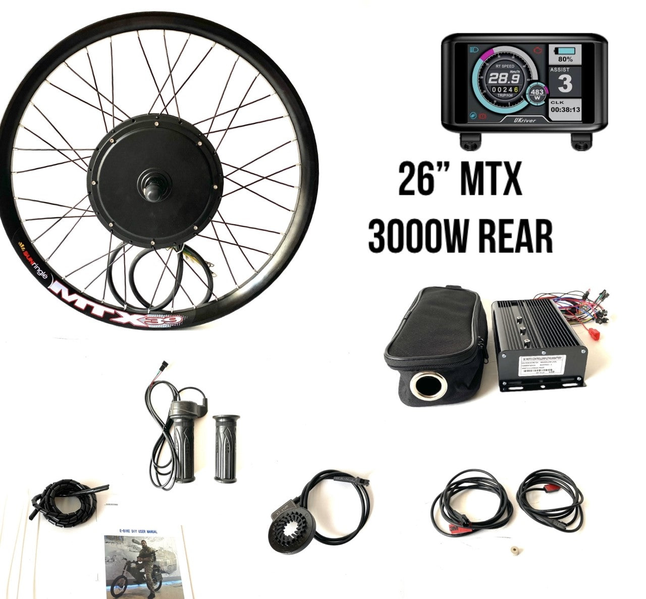 26'' or 29'' 3000w MTX Rear wheel kit